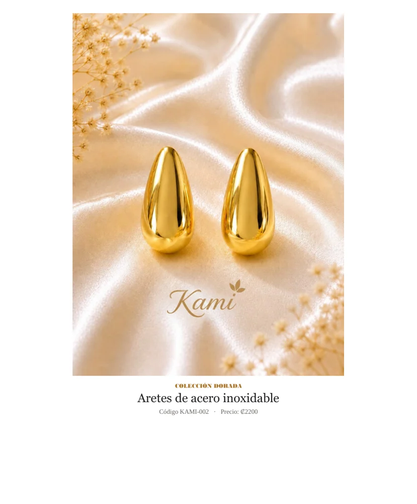 Aretes de Acero inoxidable. Código KAMI-002