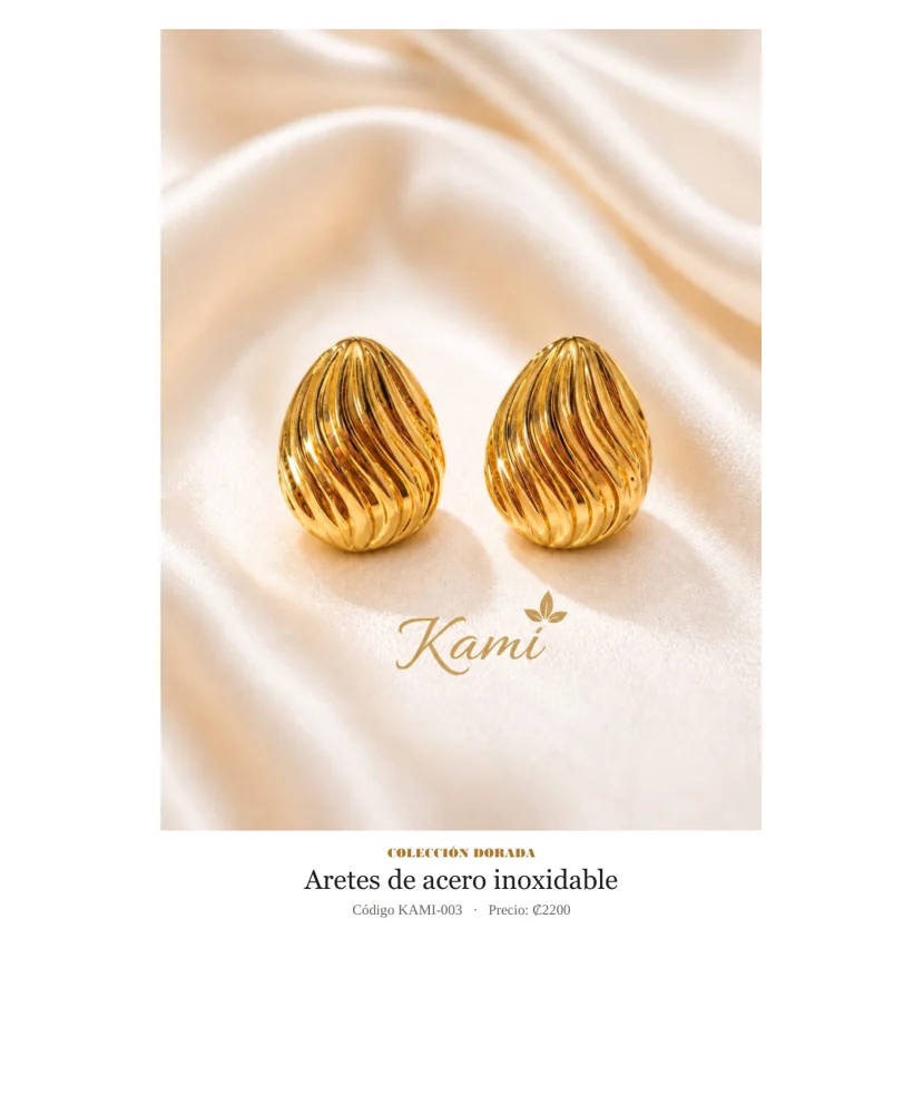 Aretes de Acero inoxidable. Código KAMI-003