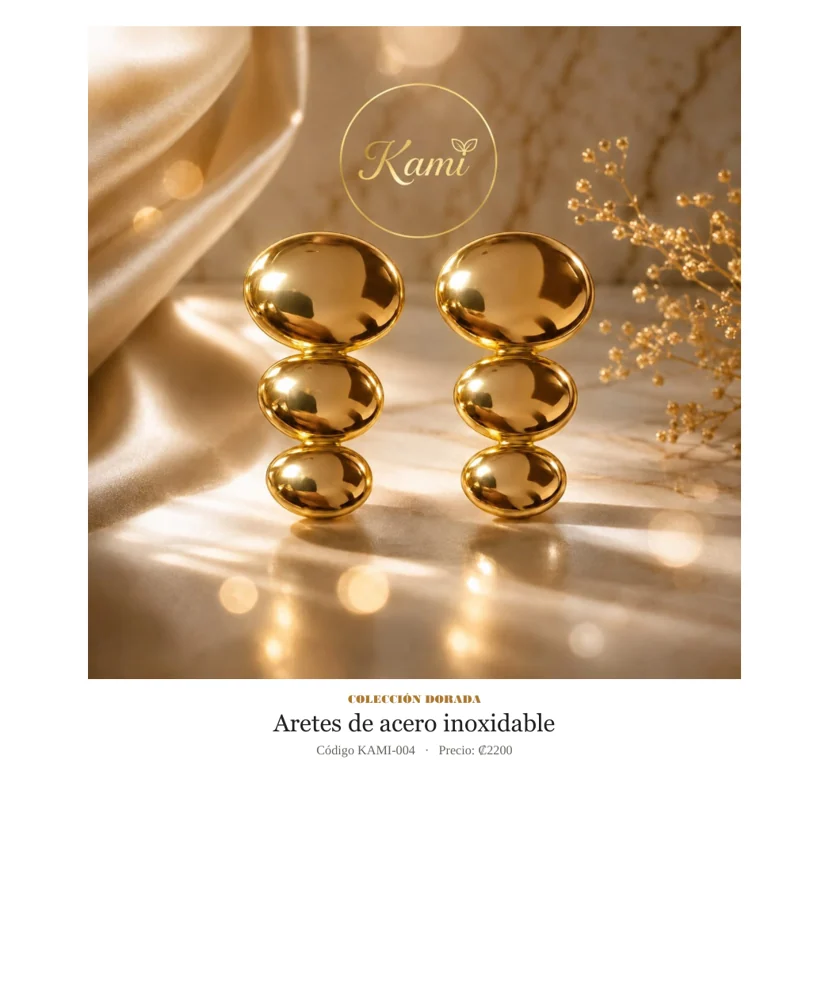 Aretes de Acero inoxidable. Código KAMI-004