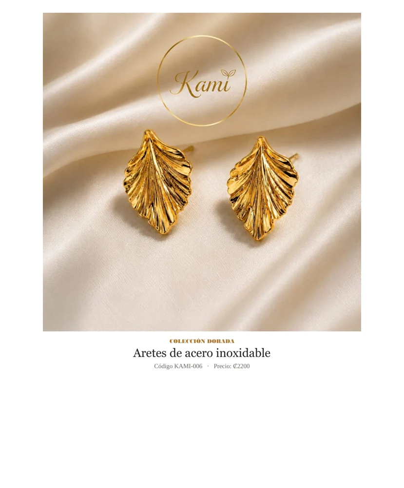 Aretes de Acero inoxidable. Código KAMI-006