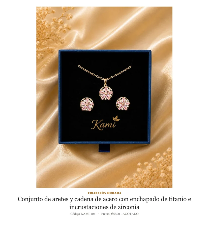 Conjuntos de Acero con enchapado de titanio y zirconia. Código KAMI-104