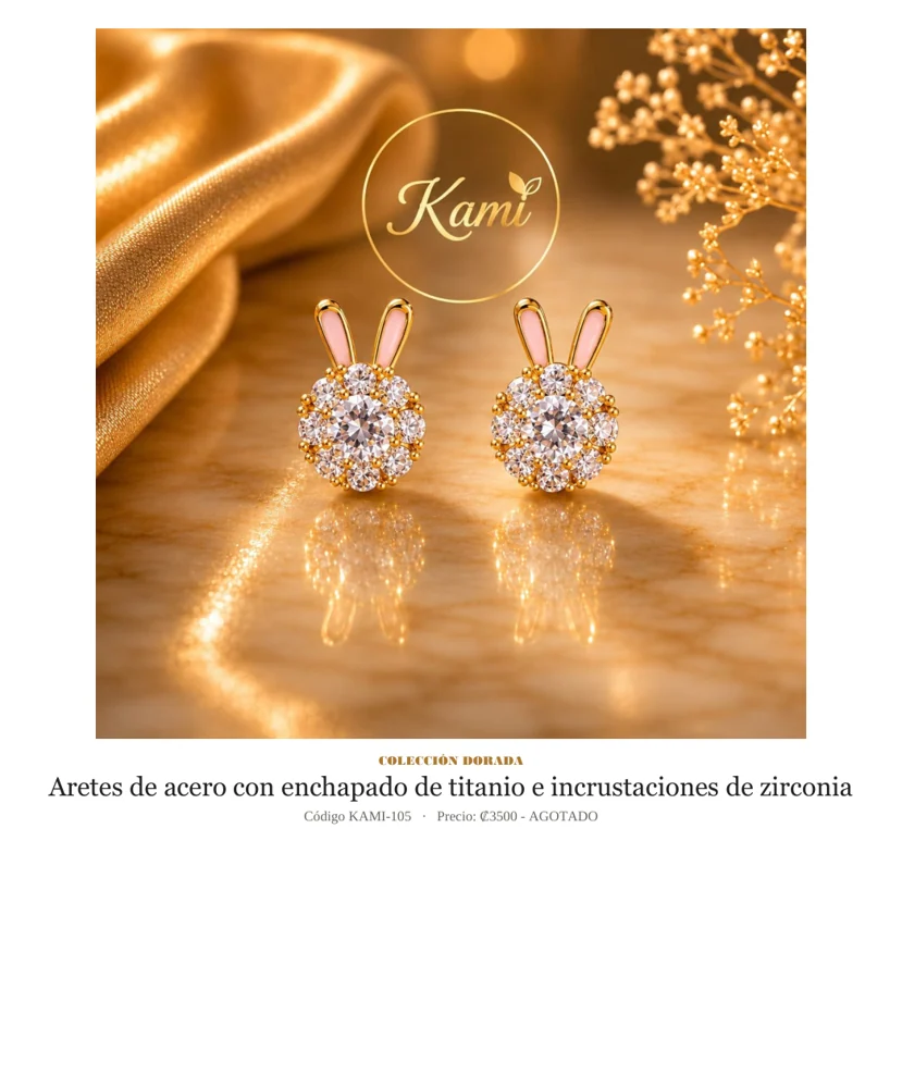 Aretes de Acero con enchapado de titanio y zirconia. Código KAMI-105