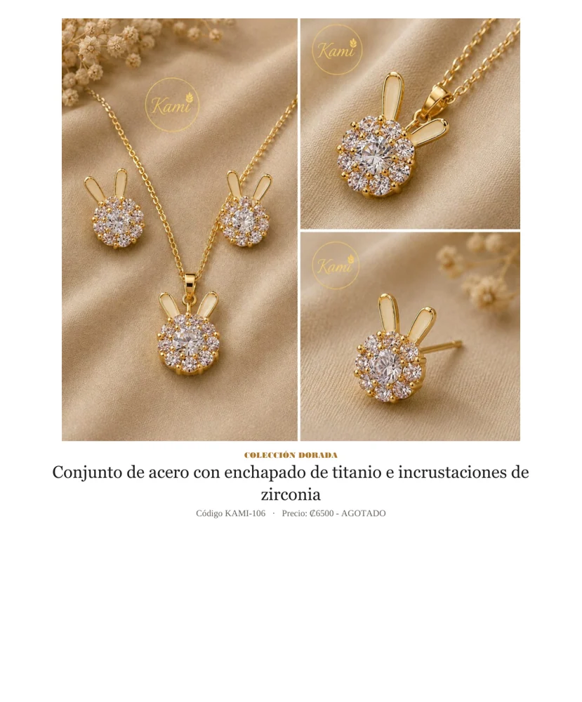 Conjuntos de Acero con enchapado de titanio y zirconia. Código KAMI-106