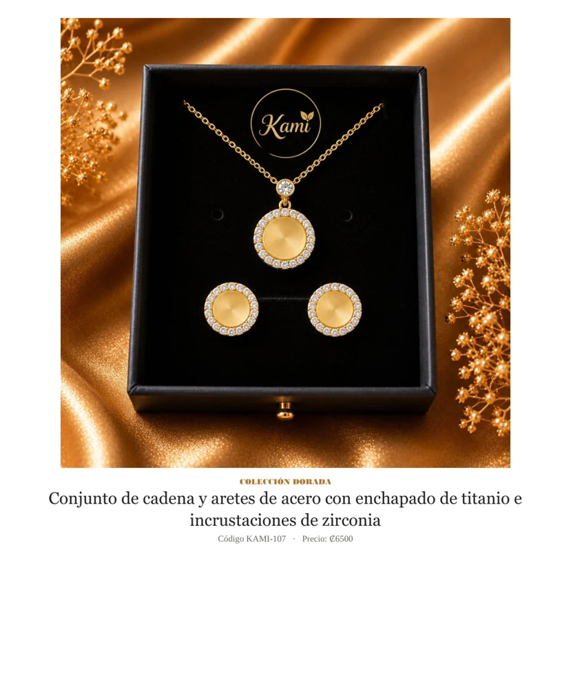 Conjuntos de Acero con enchapado de titanio y zirconia. Código KAMI-107