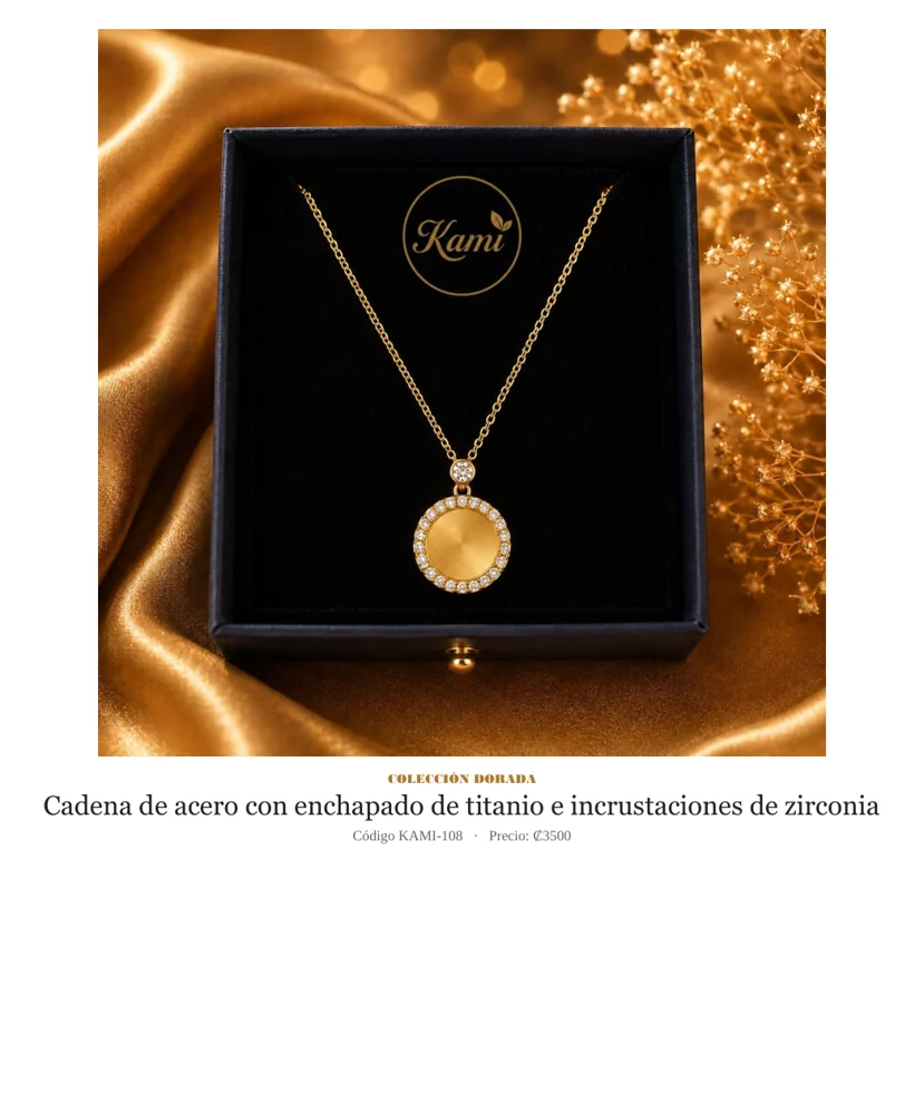 Cadenas de Acero con enchapado de titanio y zirconia. Código KAMI-108