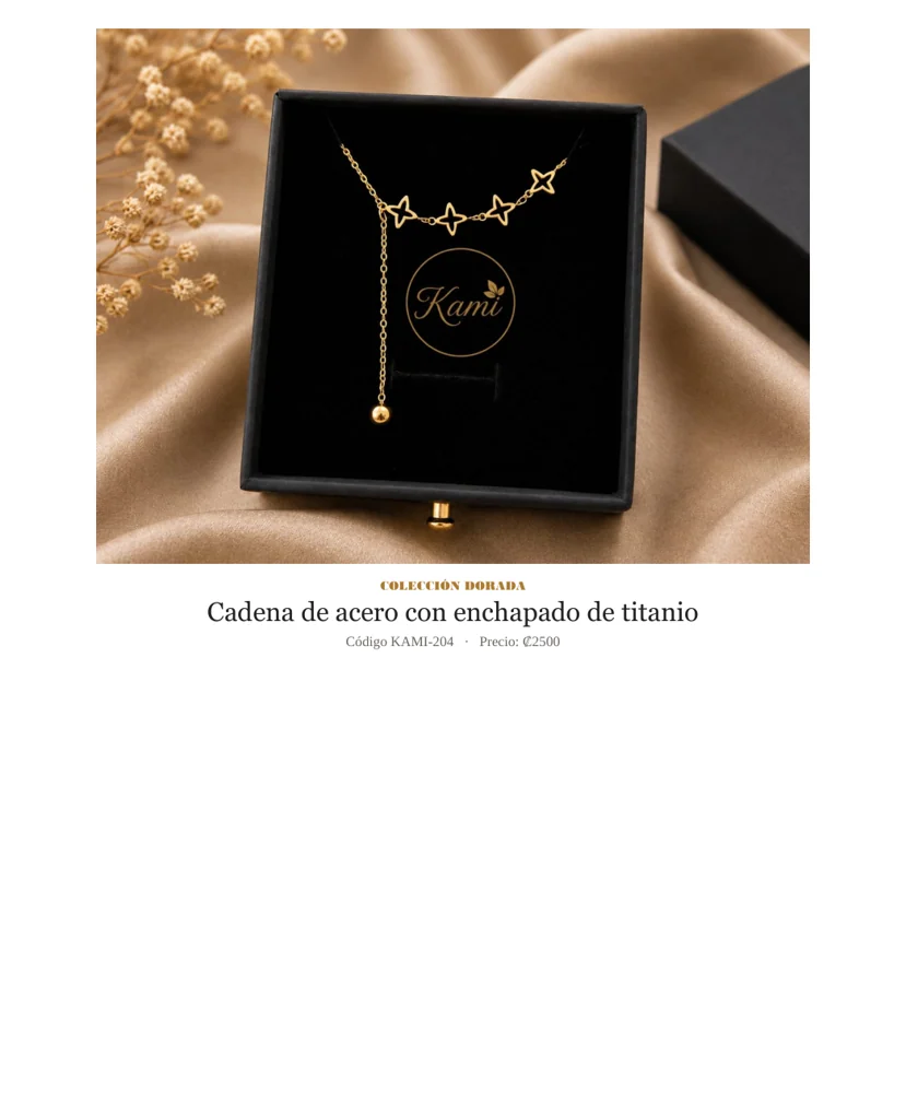 Cadenas de Acero con enchapado de titanio. Código KAMI-204