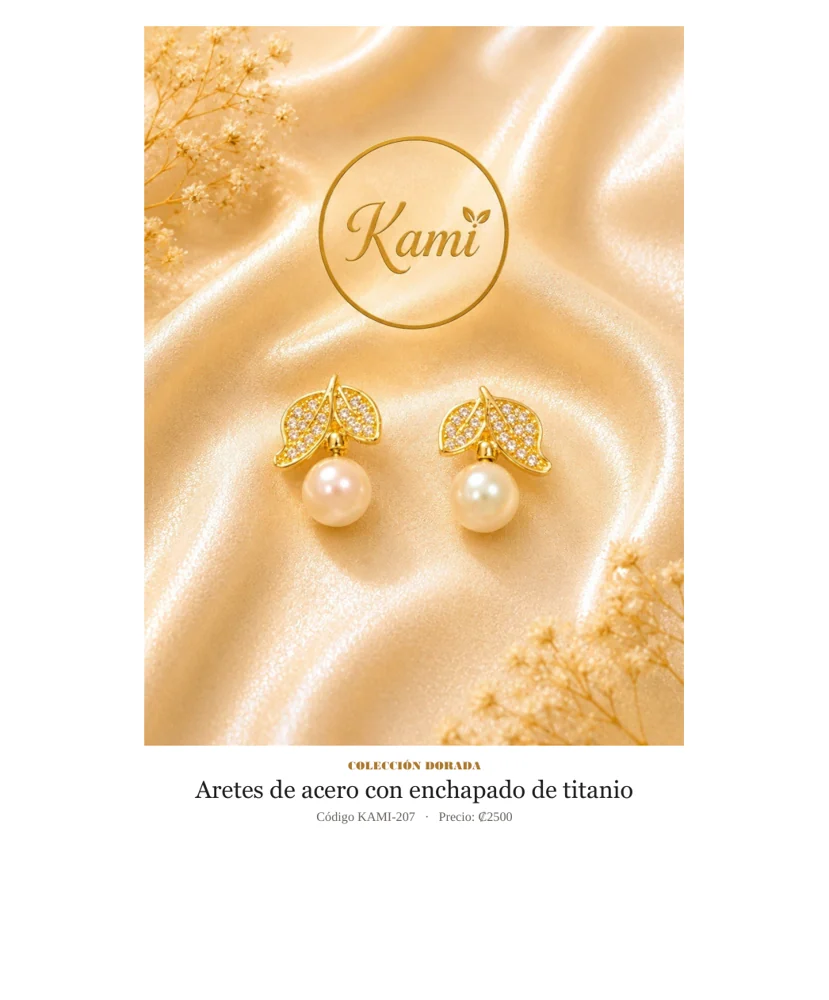 Aretes de Acero con enchapado de titanio. Código KAMI-207